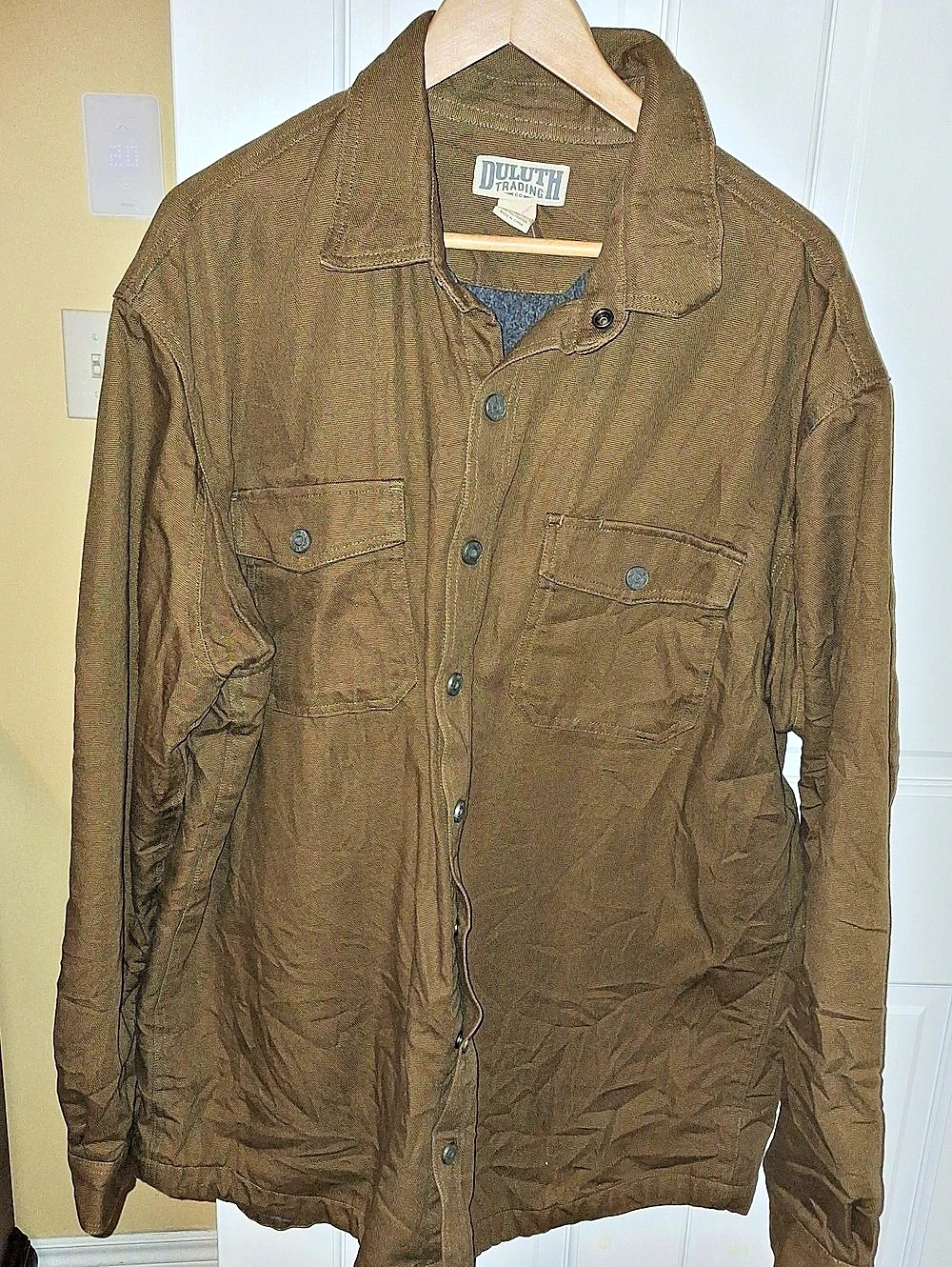 Duluth Trading Brown Utility Field Jacket Fleece Lined Size XL Tall
